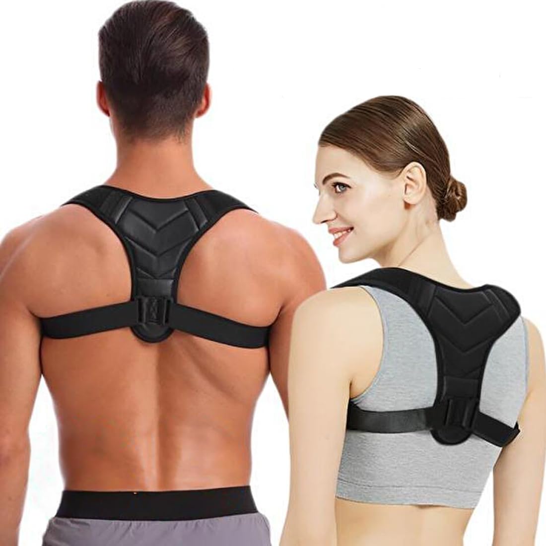 Amazon | 猫背補正ベルト 男性 脇痛くない 女性 背筋サポーター 背筋