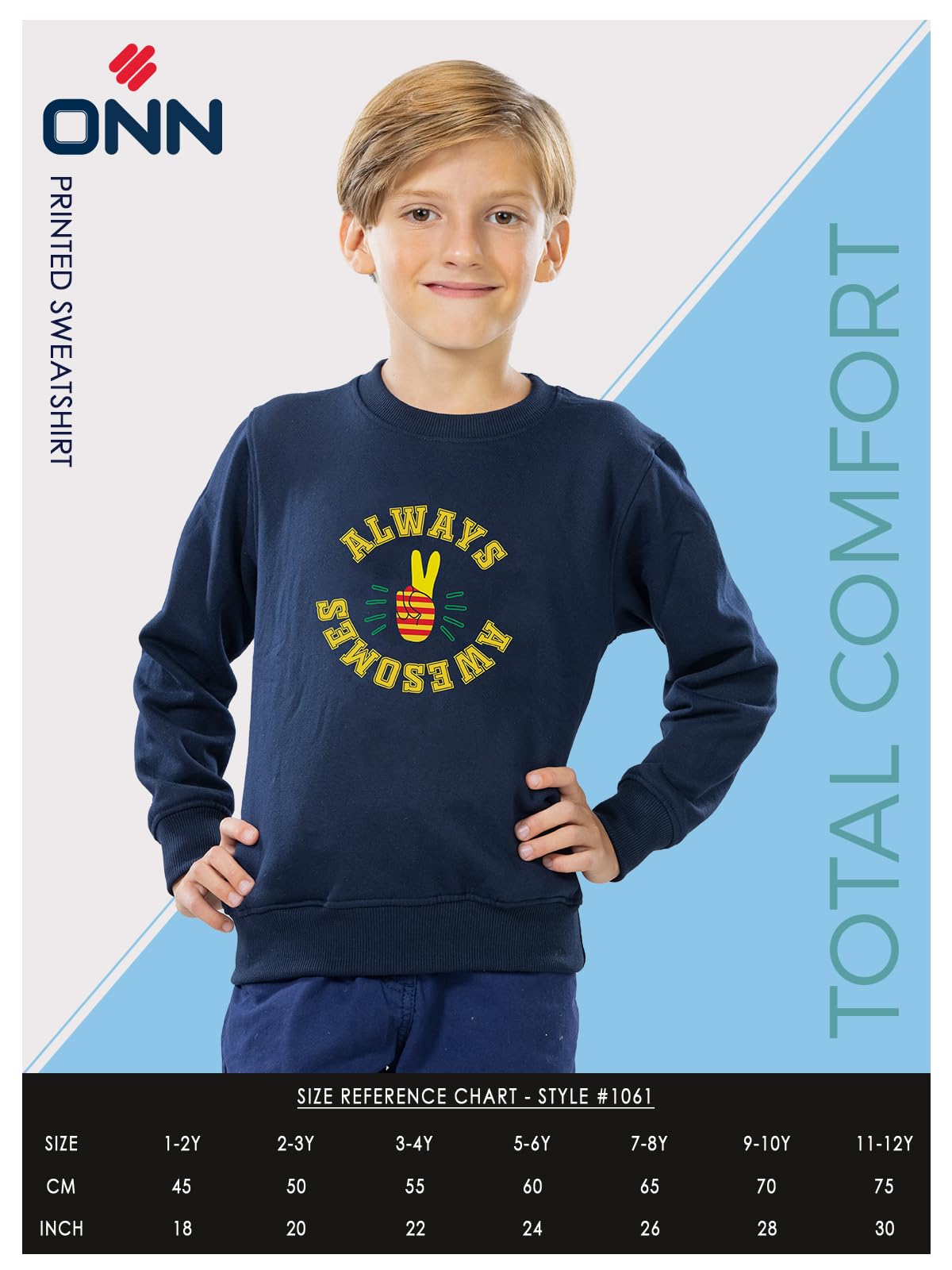 ONN Felpa stampata da ragazzo, in cotone super morbido, con tasca laterale, vestibilità moderna, confezione da 2