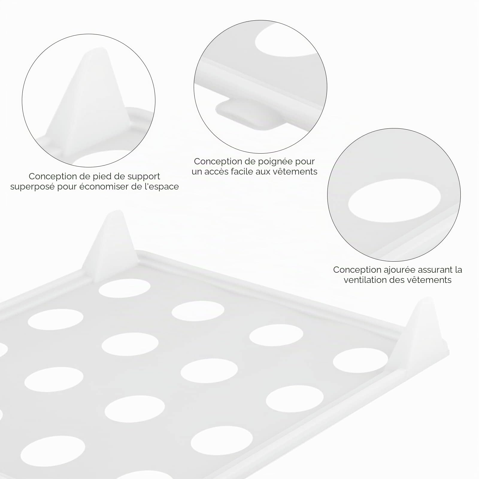 Adorila Lot de 10 plateaux de rangement pliables empilables pour t-shirts, pour reçus de chemise