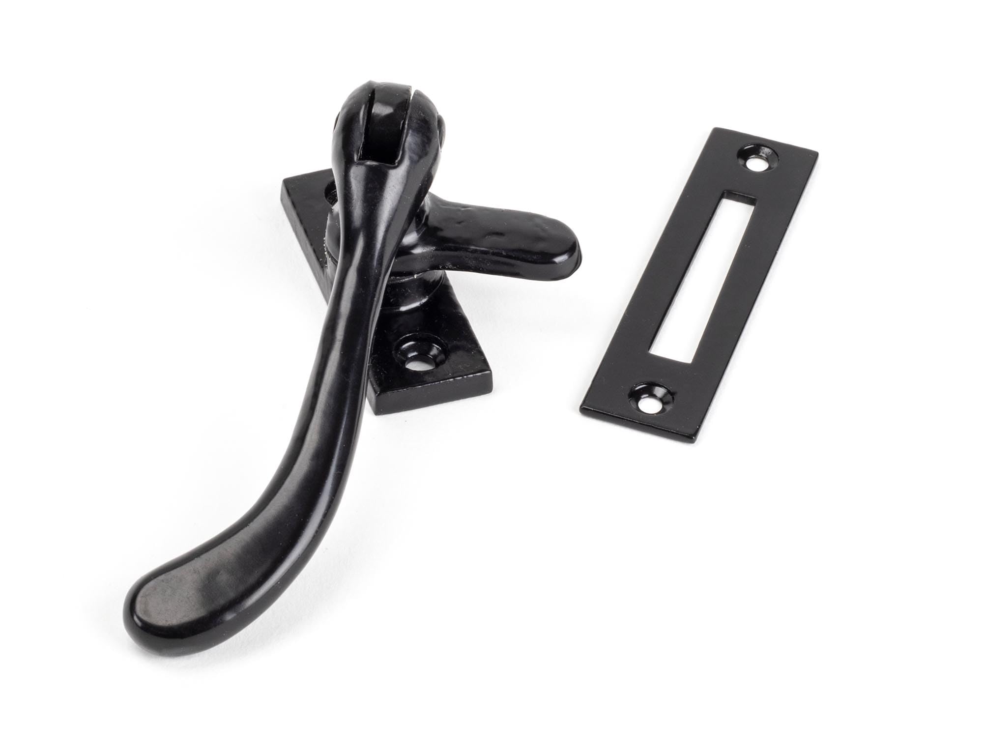 Black Traditional Smith Pear Drop Casement Fastener
