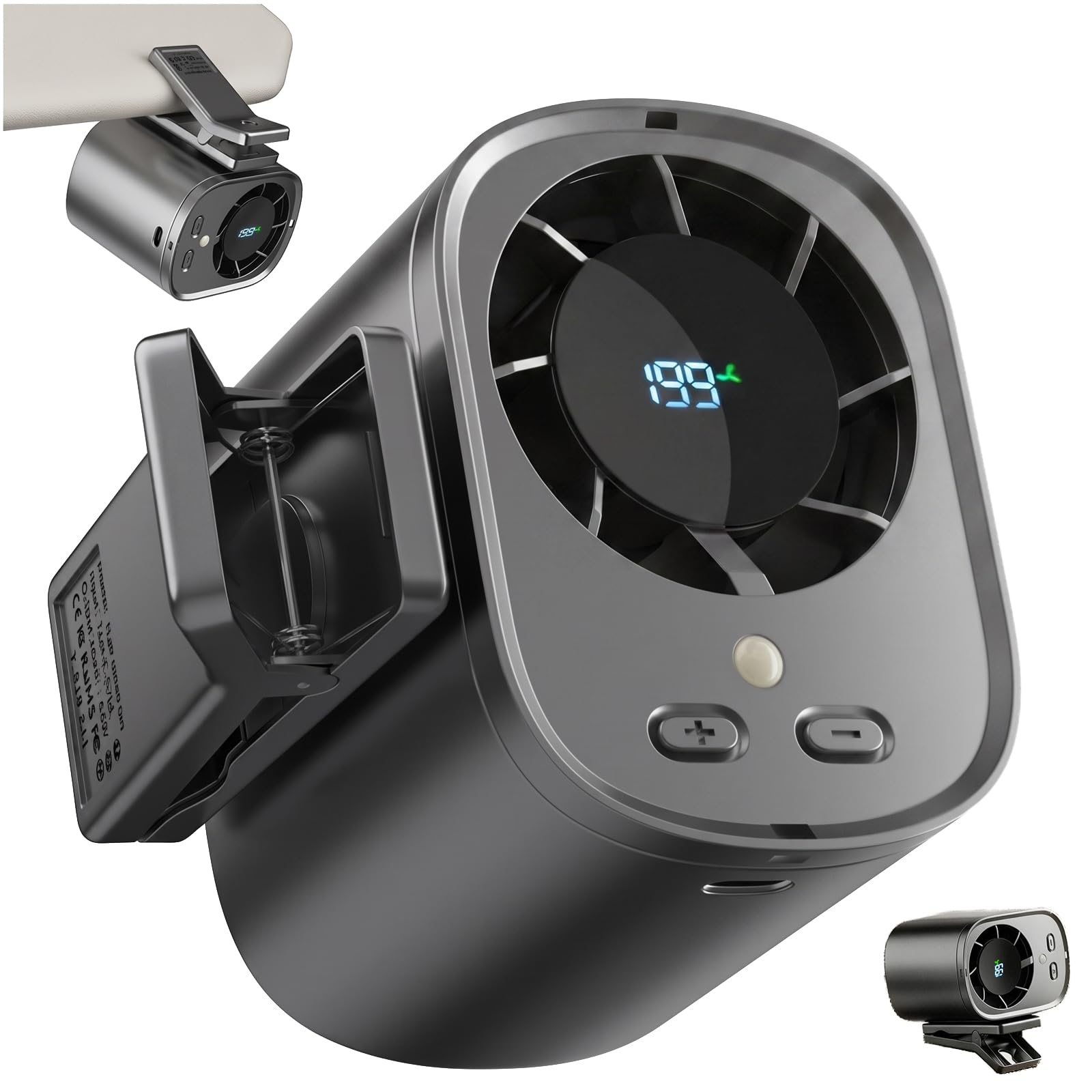 Ventilador de coche recargable de 1500 mAh que elimina el calor en el asiento