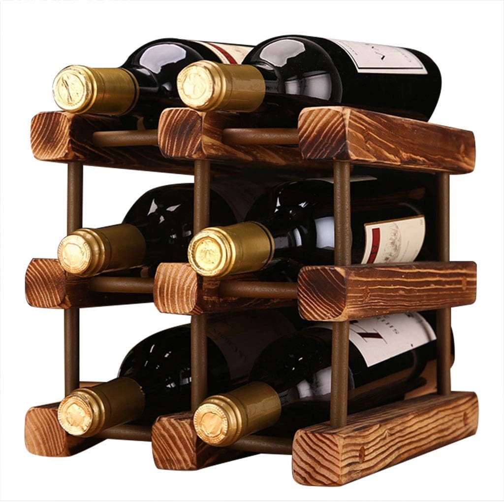 Wood Wine Rack Countertop Wine Rack- Freestanding Table Top Stackable Wine Storage Cabinet Counter Top Wine Holder - Natural Pine Wooden