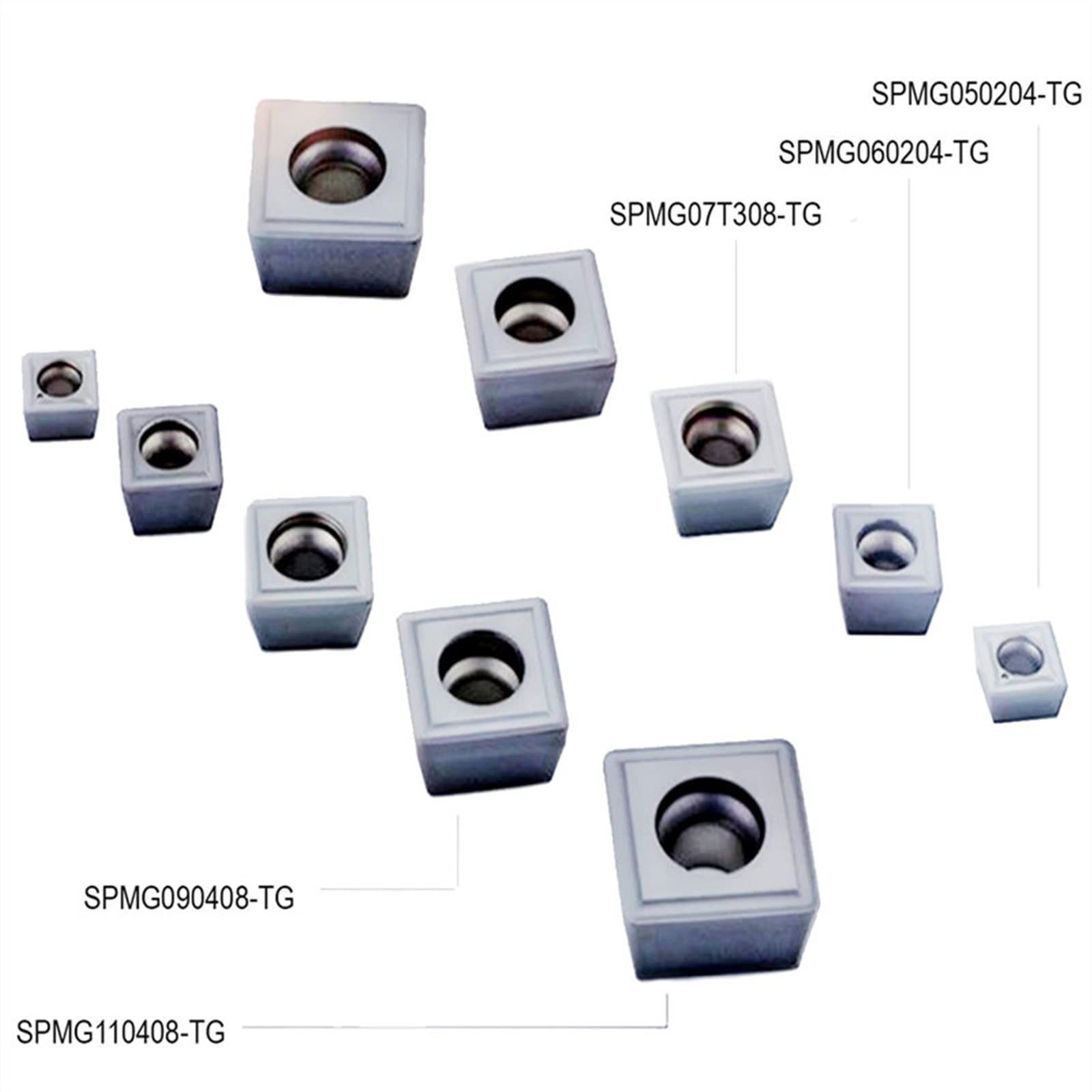 Inserto de carburo SPMG for hoja torno CNC taladro indexable SP SPMG050204 SPMG060204 SPMG07T308 SPMG090408 SPMG110408 SPMG1405 10 Uds(SPMG050204)
