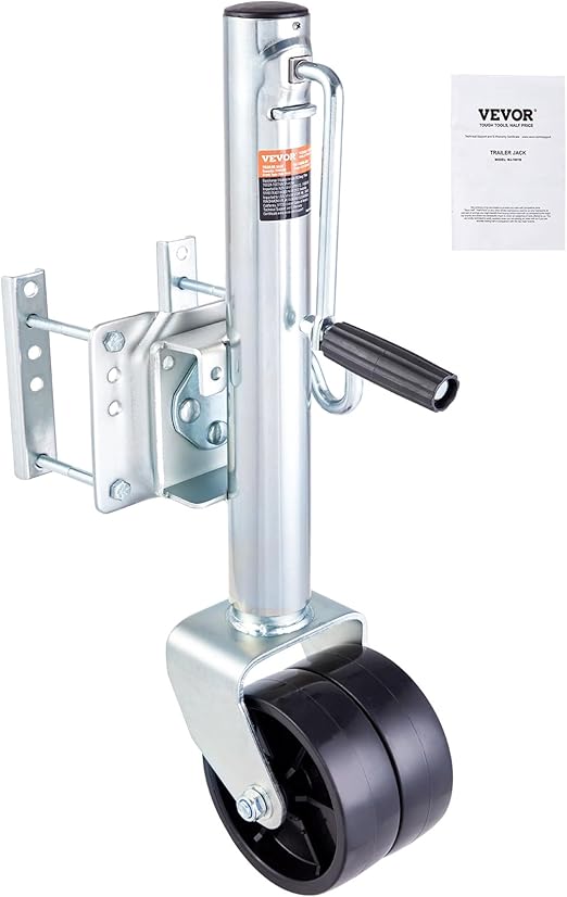 VEVOR 1500 lbs Trailer Jack with Dual Wheel, Heavy Duty Swivel Boat Trailer Jack, 10" Lift, Bolt-on Trailer Tongue Jack for RV Boat
