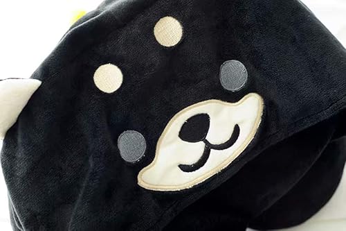 Miniatura 3 de Shiba Inu - Almohada suave con capucha para el cuello, almohada de cuello en forma de U, color negro