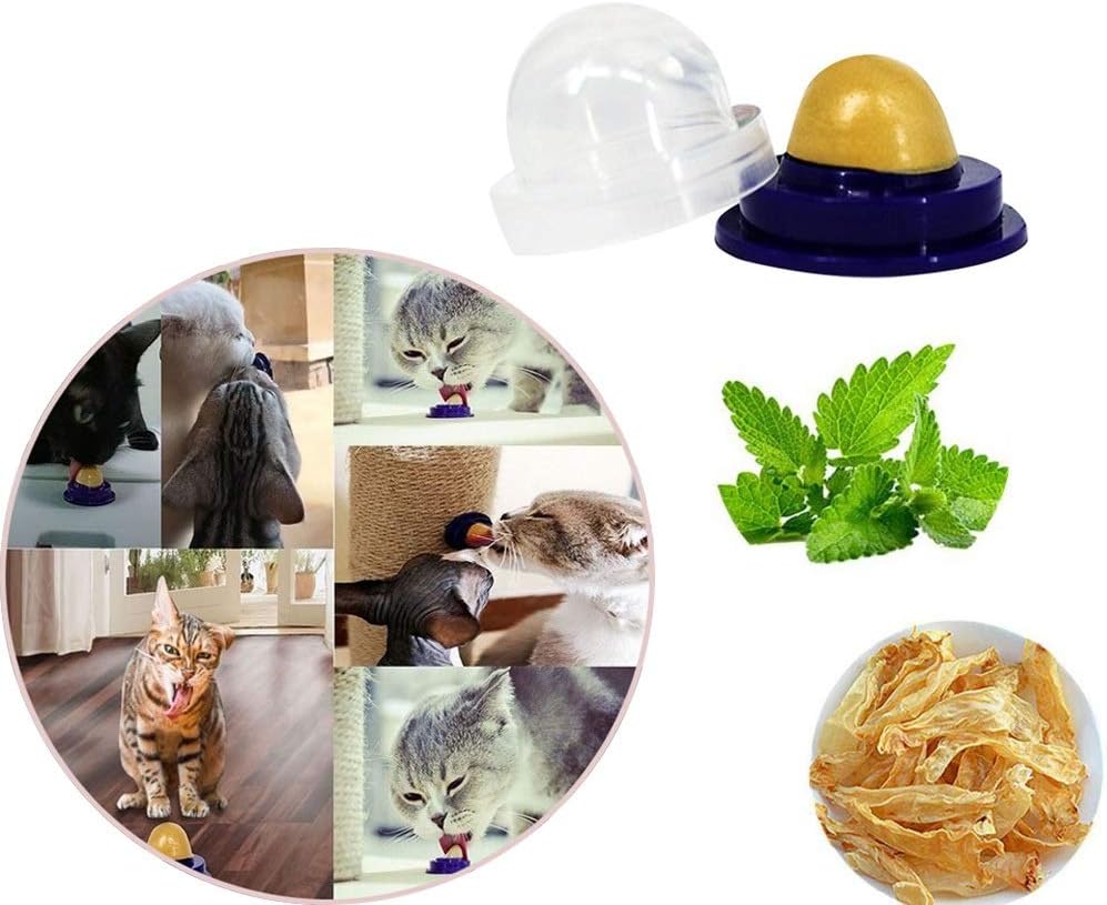 oceaneshop 5Pcs Cat Snacks Licking Sugar,Cat Treat Kitten Licking Solid Nutrition Energy Ball Toys Help Digestion