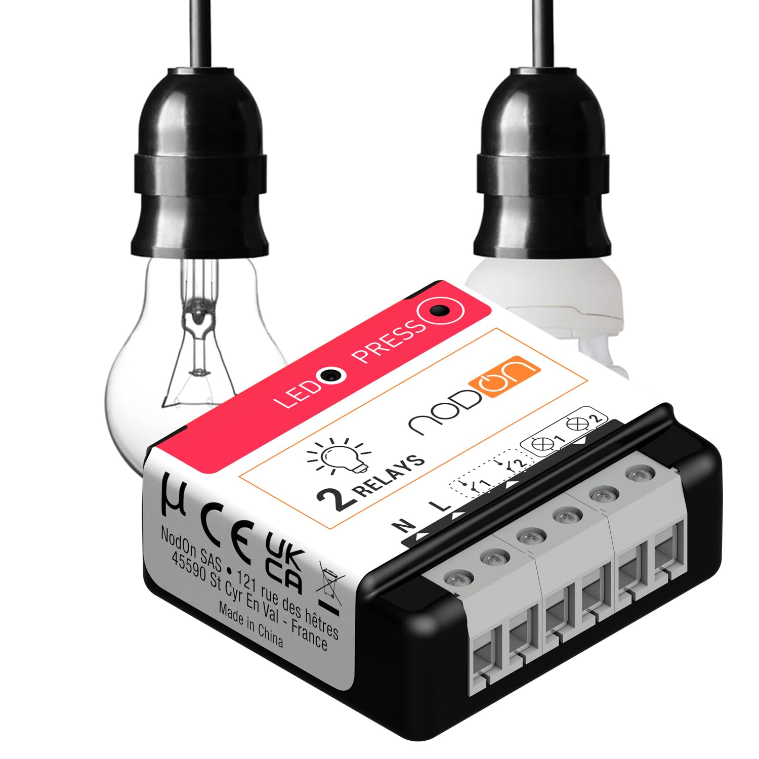 Nodon White Sin-4-2-20 Zigbee Lighting Module - 100% Interoperable Zigbee - Compatible With Alexa, Jeedom, Philips Hue, Smartthings, Overkiz, Z2m, Home Assistant, Ubisys