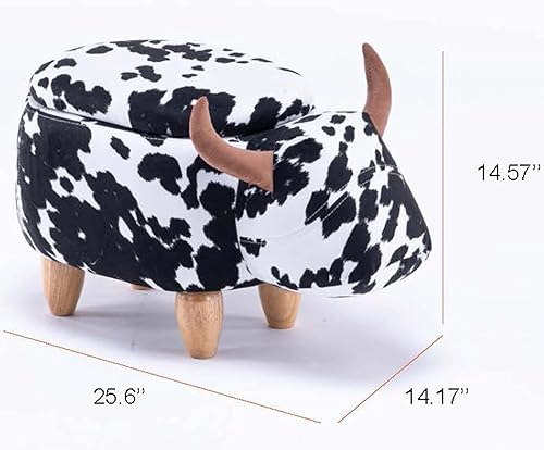 Miniatura 3 de Home 2 Office Otomana de vaca con almacenamiento para dormitorio de niños, sala de juegos, guardería o decoración de sala de recreación, muebles