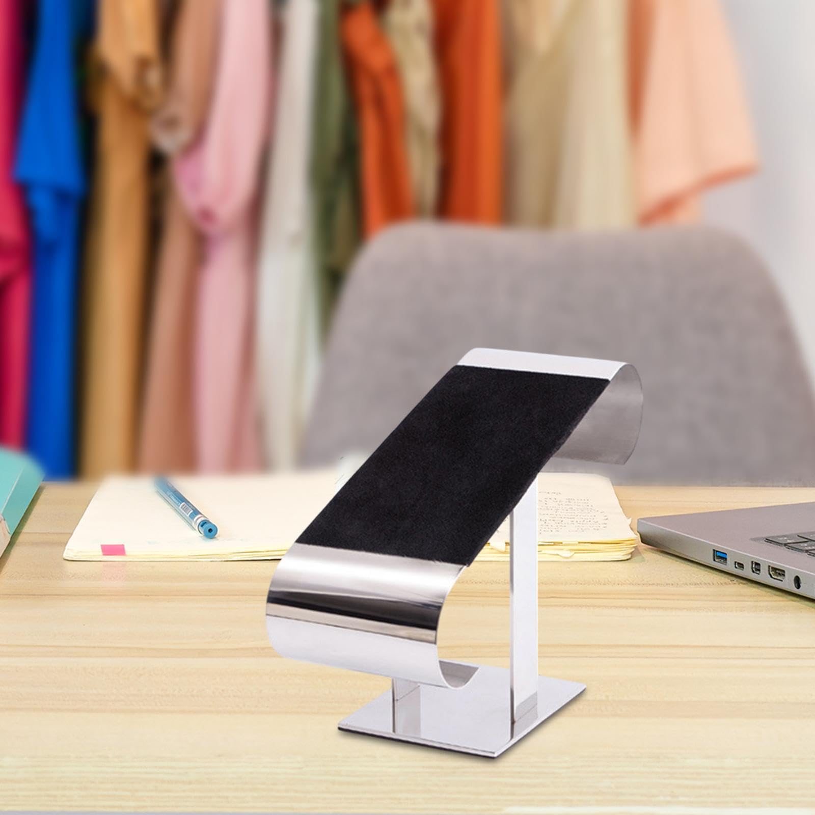 Milageto Belt Display Stand Belt Display Holder, Stainless Steel, Store Display Prop Belt Organizer for Commercial Retail Shop