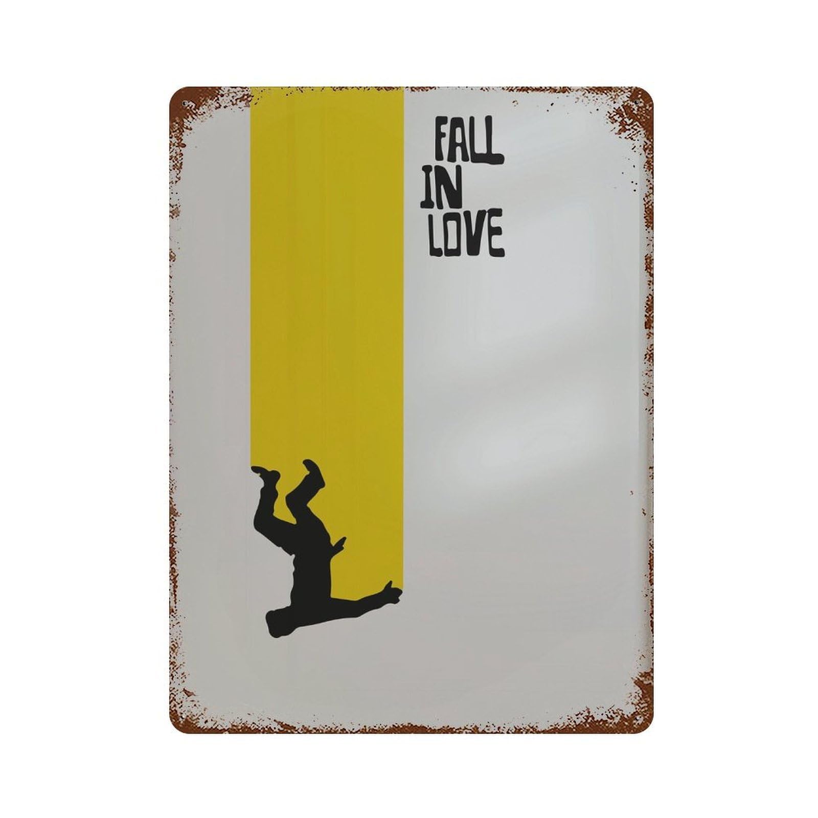 xiaoxiaoshen Fall In Love. Minimalism Home Decor. Geometric Modern Minimalist Yellow. Design Wall Decor Art Metal Tin Poster Modern Home Decor Art Home Bar Shop Decorations Vintage Sign 40x30cm