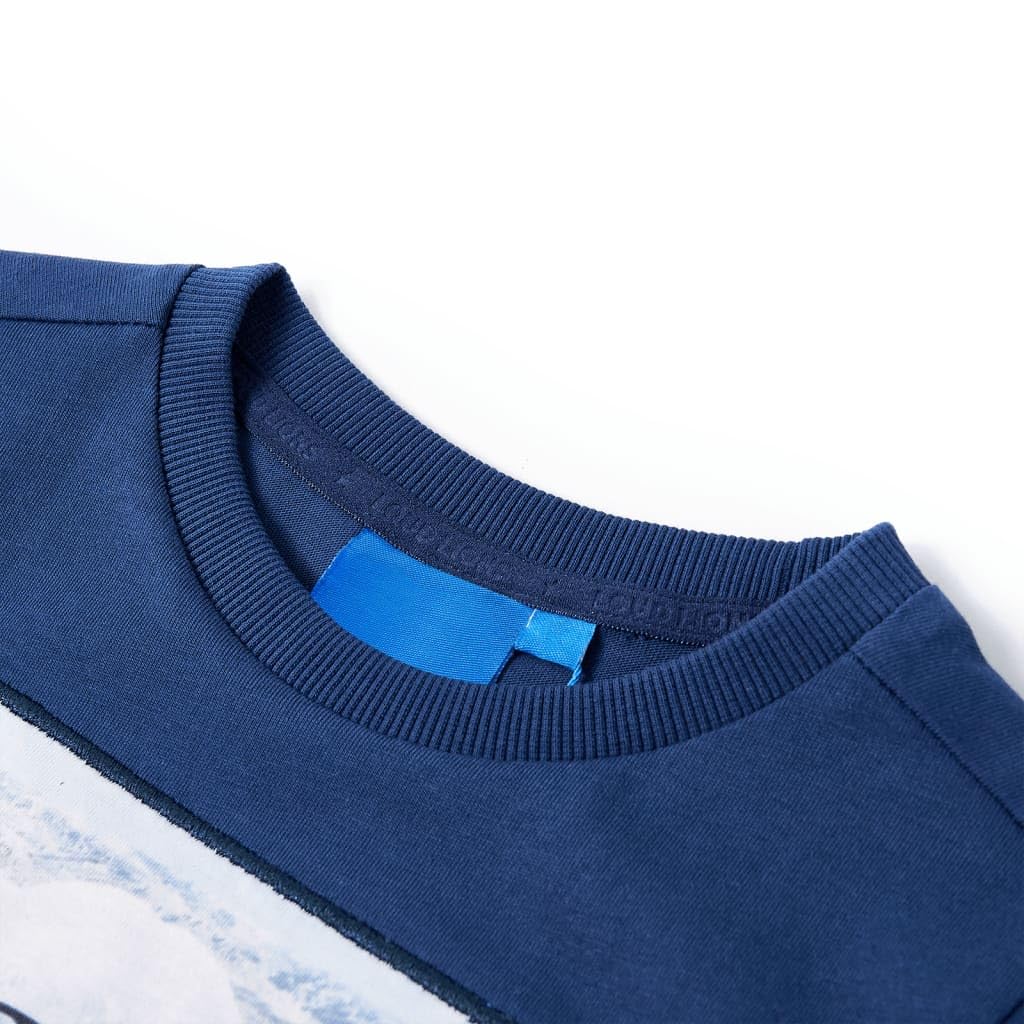 Maglietta a maniche lunghe per bambini, blu jeans, in cotone, girocollo, stampa orso, morbida, per ragazzi e ragazze, per tutti i giorni, tempo libero, scuola, autunno, inverno
