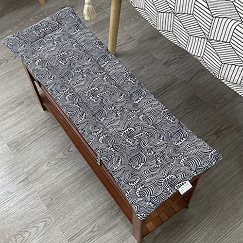Coussins de banc 170 x 40 x 2 cm rectangulaires avec sangles de serrage stables