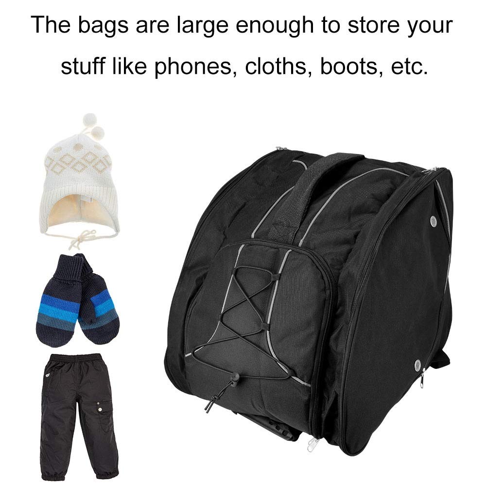 Skischuh Backpack Leichte und dauerhafte Skischack-Stores Ausrüstung einschließlich Helm, Stiefel, Brille, Handschuhe Accessoires schwarz