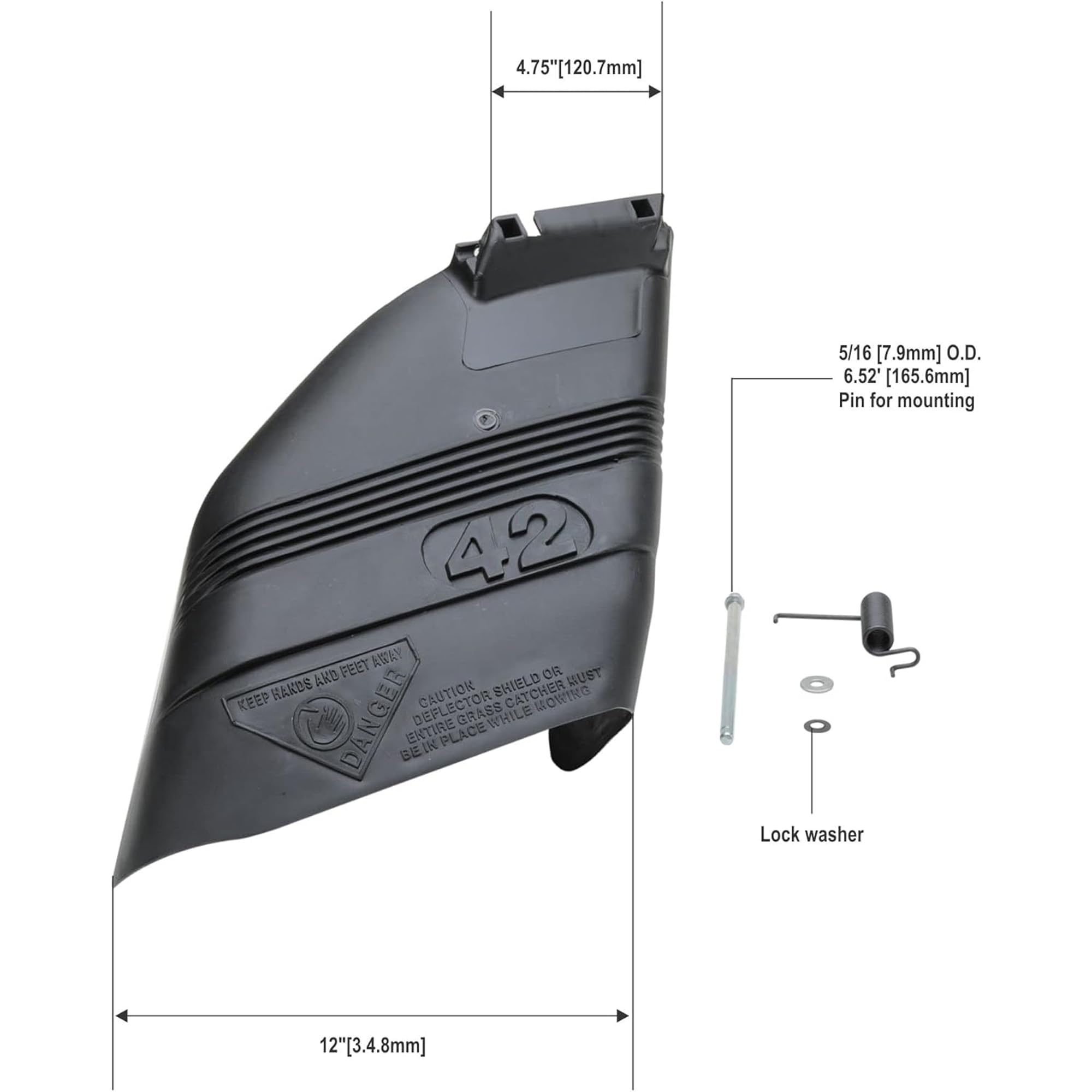 Bouclier de déflecteur de pont de 106,7 cm de rechange pour tondeuses autoportées Craftsman – Compatible avec le modèle 130968 – Matériel de montage inclus – Convient aux tondeuses de 106,7