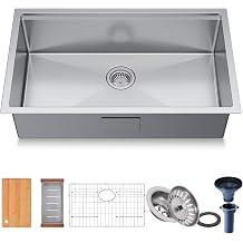 32" Undermount 18 Gauge 304 Stainless Steel Single Bowl Workstation Kitchen Sink with Accessary in 32"Lx19"Wx10"D