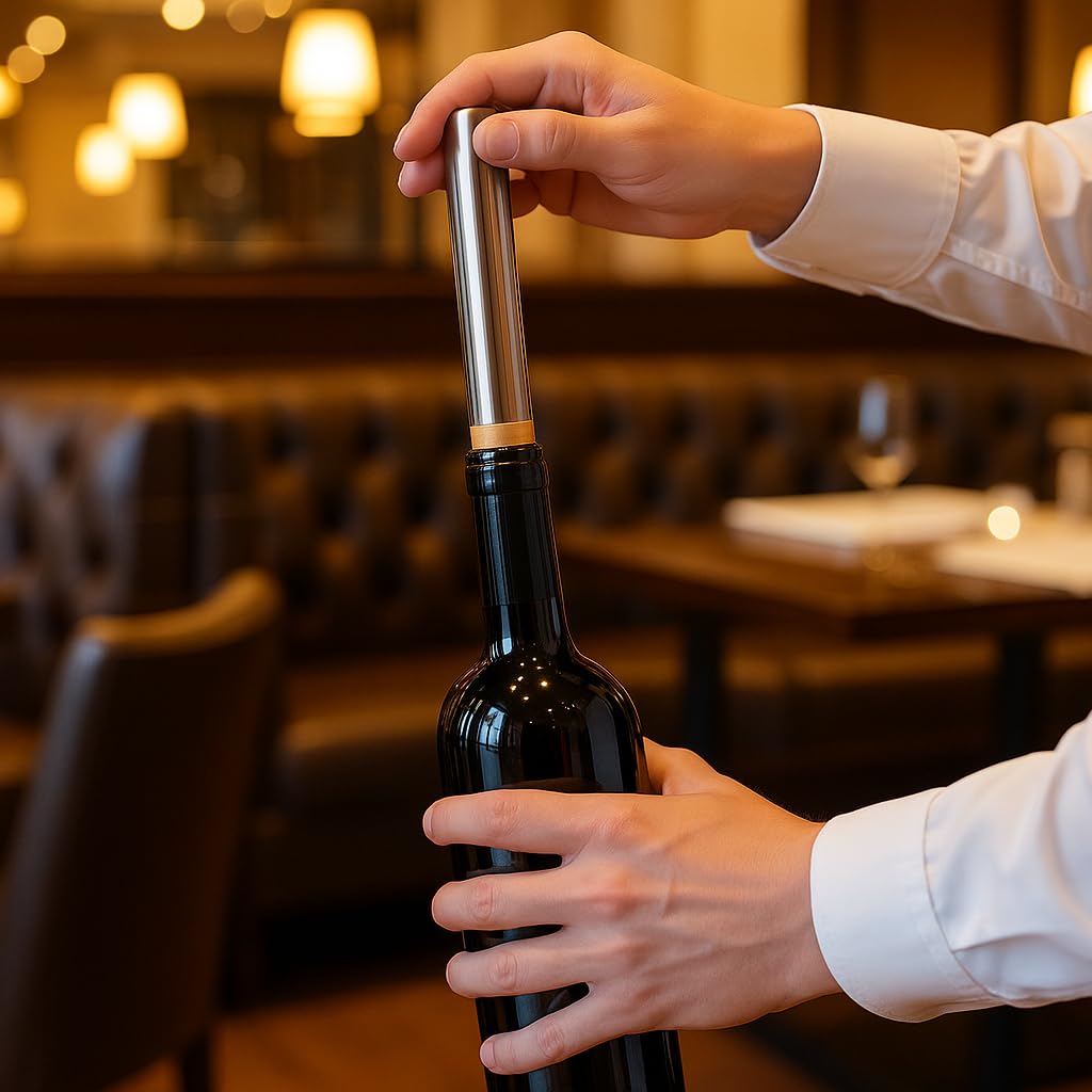 Sacacorchos Aire Presión Profesional Acero Inoxidable Abrebotellas Premium Regalo Hombre Original Accesorio Vino Tinto Fácil Uso Sin Esfuerzo Elegante Abridor Botellas Regalo compañeros trabajo