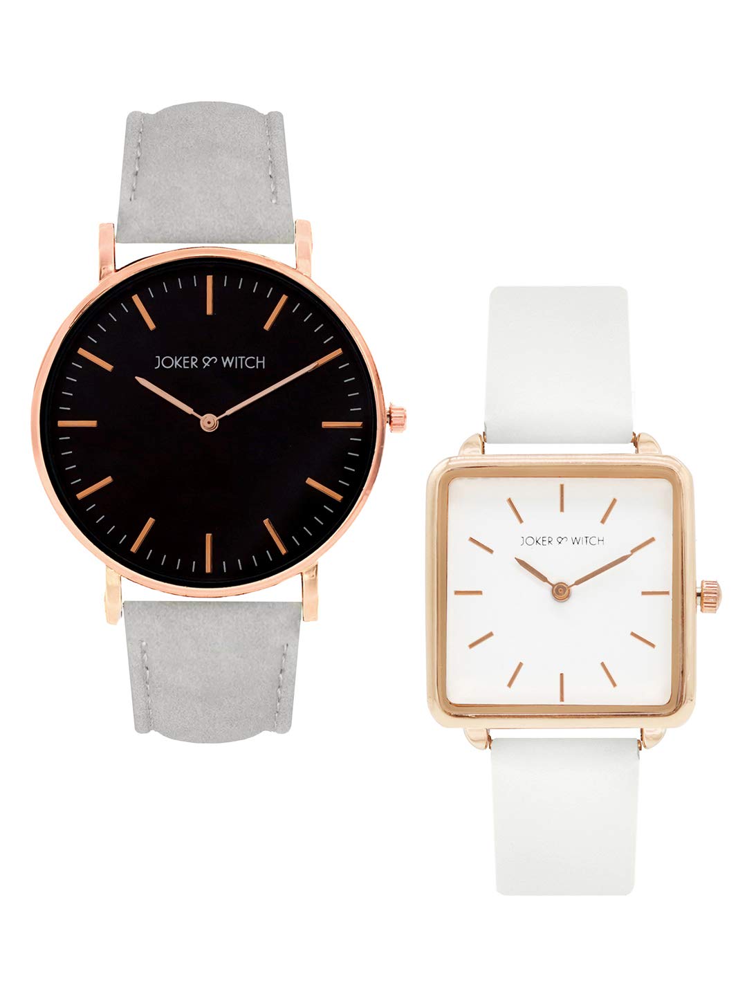 Joker & WitchSteve & Laura Couple Analog Watch Gift Set for Men and Women, dial_color -Black, band_color-Black