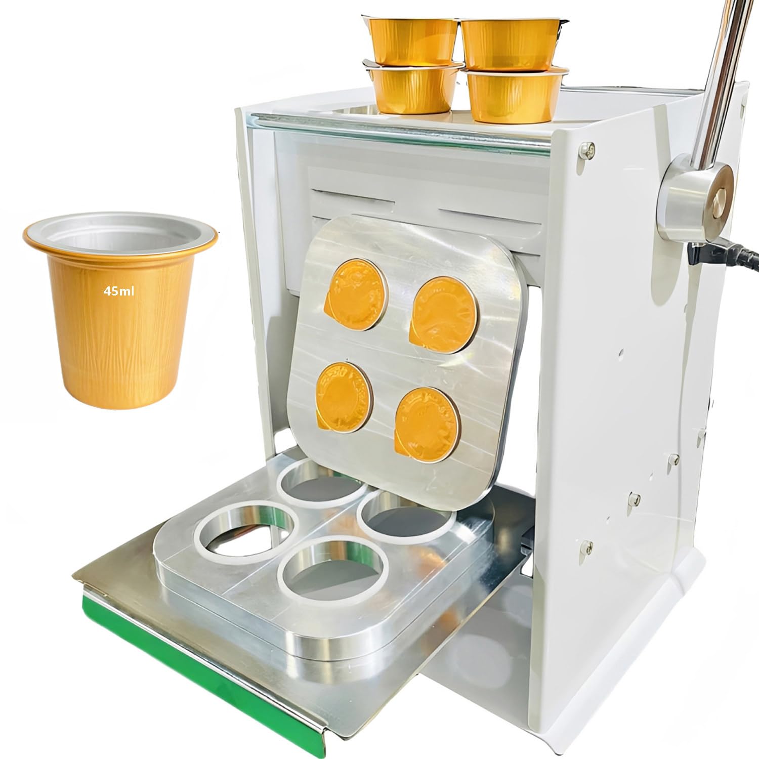 asdchZen Manual Heat Sealing Machine With Digital Temperature Control For Coffee Capsules, Tea, And Food Packaging (45Ml)