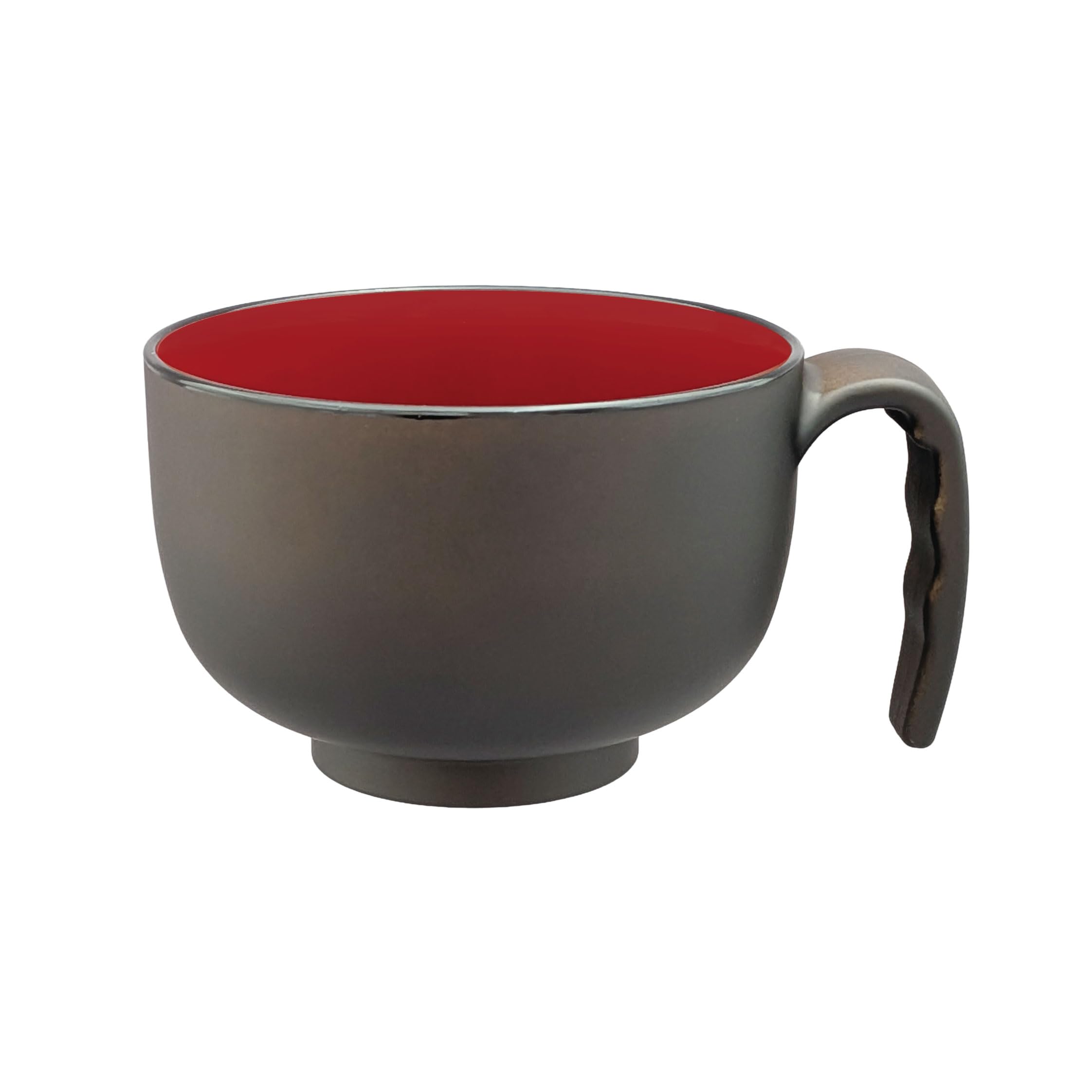71687 Range Soup Bowl with Handle, Raku Soup Bowl, 12.8 fl oz (380 ml), Heathered Grain : Home & Kitchen