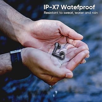 True Wireless Earbuds, Bluetooth Earphones 60H Playback, CVC Noise Cancelling with Wireless Charging Case, in-Ear Stereo Wireless Earphones Built-in Mic, LED Display, IPX7 Waterproof Sport Headphones