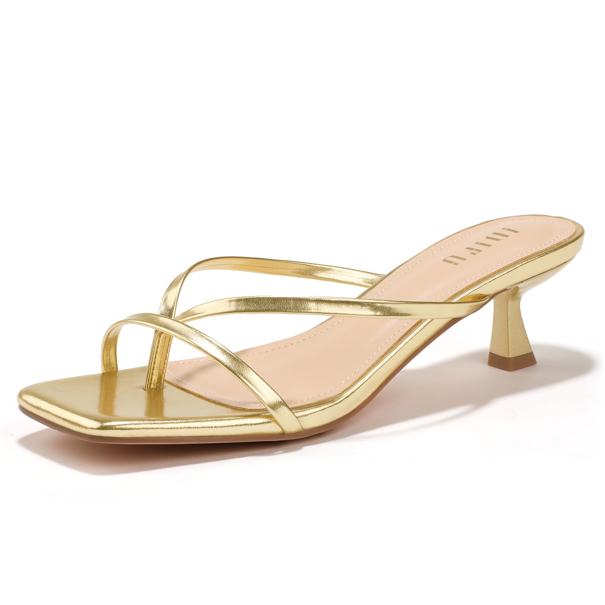 IDIFU IN1 Kitten Heels for Women Flip Flop Strappy Square Open Toe Low Heeled Sandals Wedding Bride Prom Graduation Party Slide Dress Shoes Comfortable Cute Trendy Casual Thong Slip On Heels — view 8