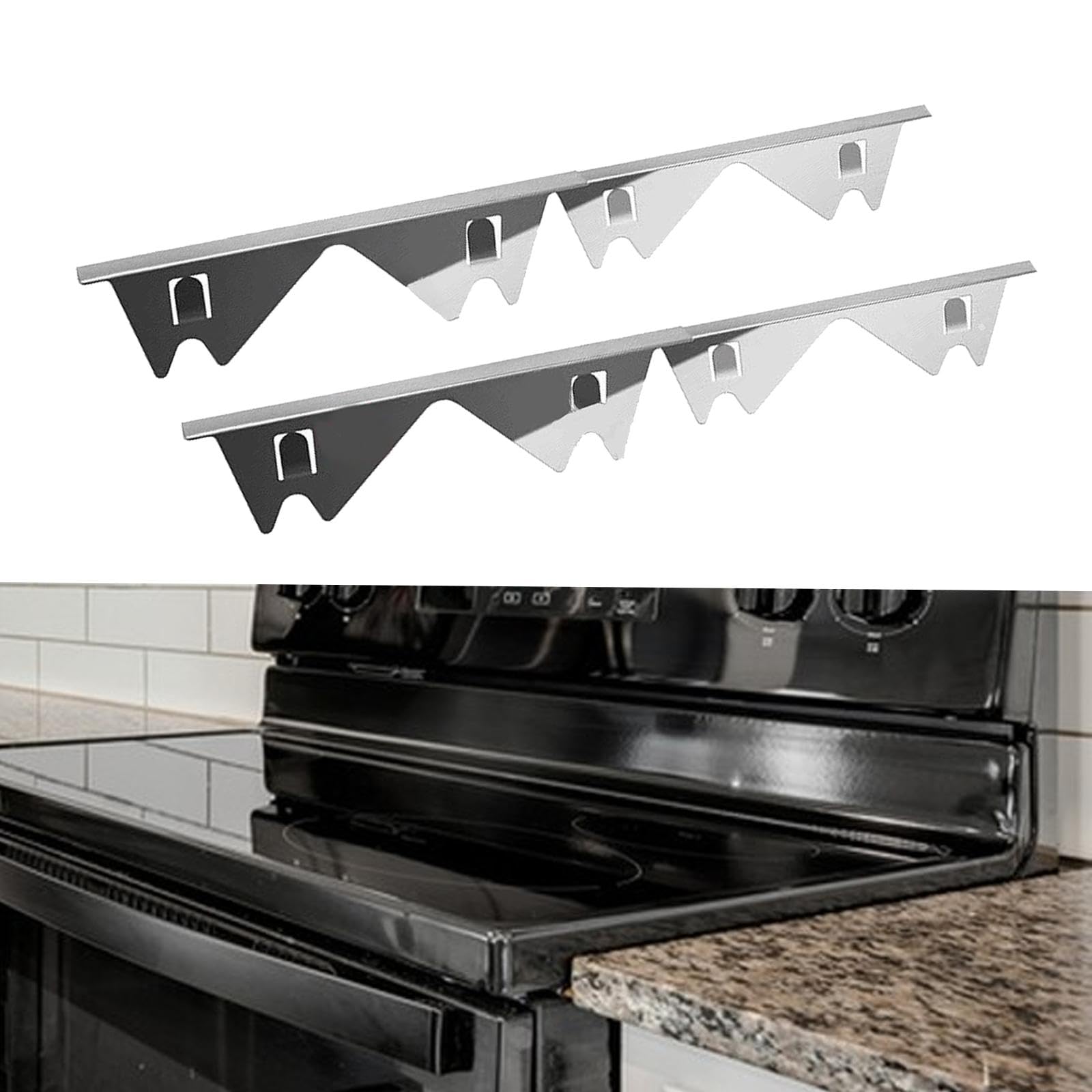 Copertura in Acciaio Inox per Piano Cottura in Cucina, 4 Pezzi