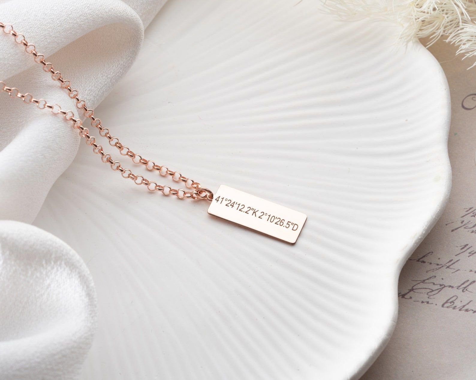 Personalizado barra collar personalizado coordenadas fecha Latitude Longitude con coordenadas Día de la Madre Navidad aniversario cumpleaños