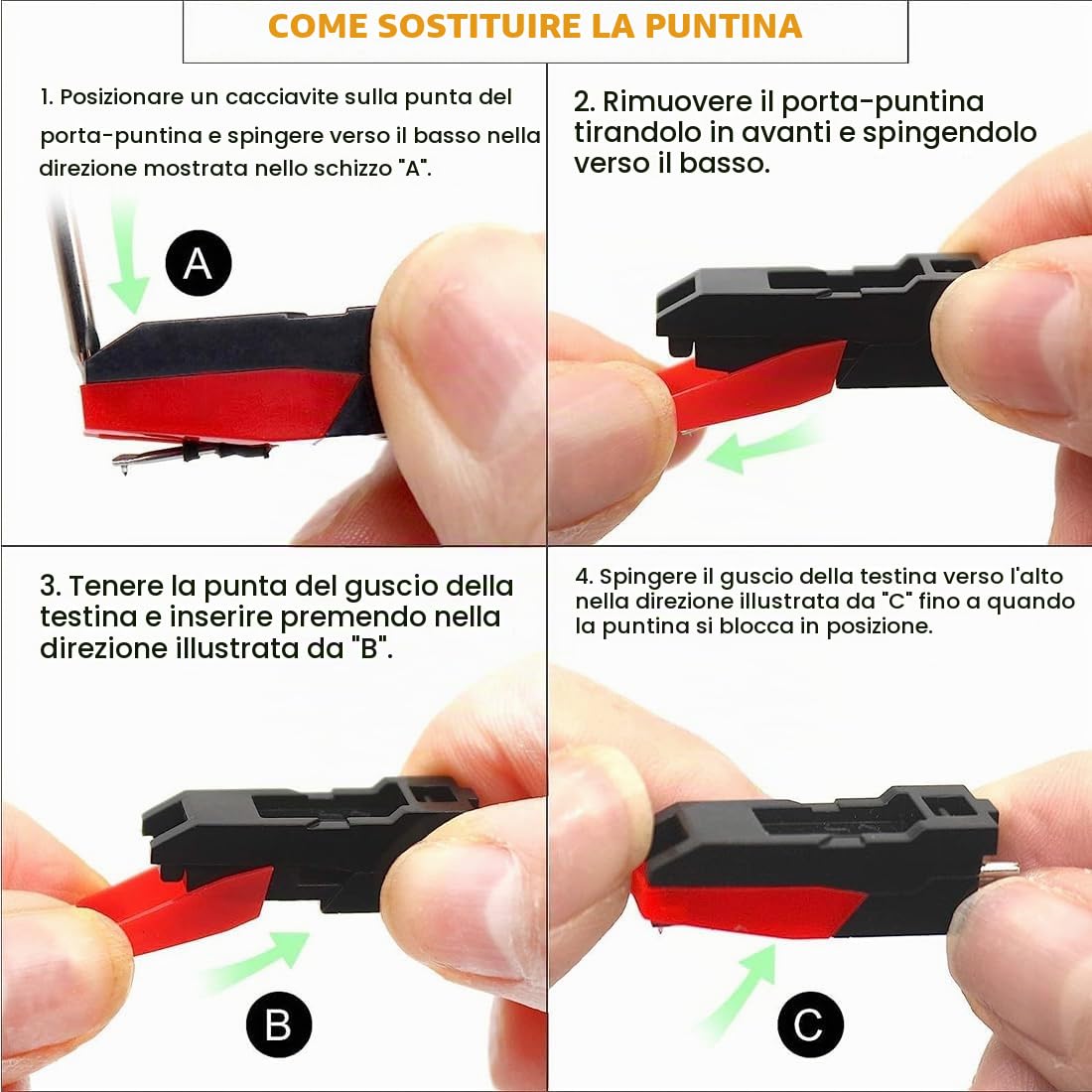 4 Pezzi Puntina giradischi , ago di Ricambio per Giradischi, ago per fonografo Stilo per Giradischi Elettrico Sostituzione Accessori per Aghi per Giradischi 4 Pezzi Puntina giradischi , ago di Ricambio per Giradischi, ago per fonografo Stilo per Giradischi Elettrico Sostituzione Accessori per Aghi per Giradischi