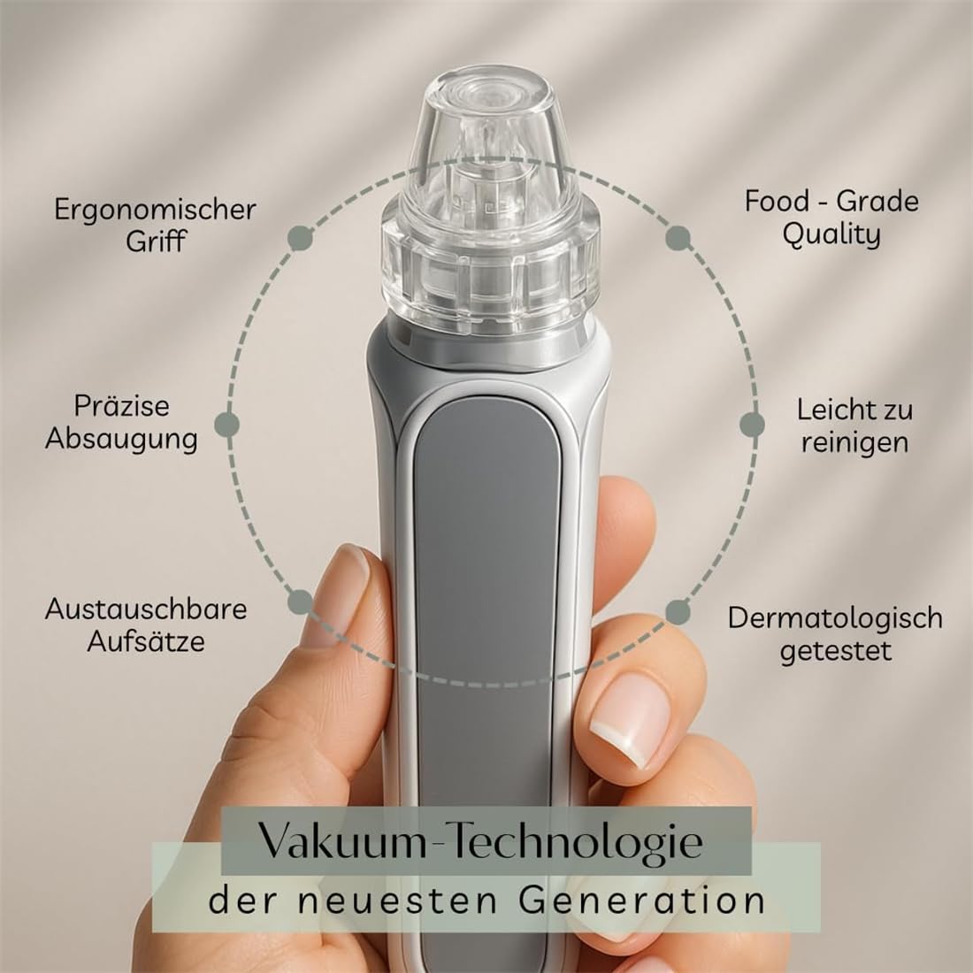 Multifunktionales AquaFacial-Gerät mit 5 Saugstufen & 10 Aufsätzen – Tiefenreinigung, Porenverfeinerung & Flüssigkeitsinfusion – Ideal für Home Spa & Reisen, Frauen & Männer