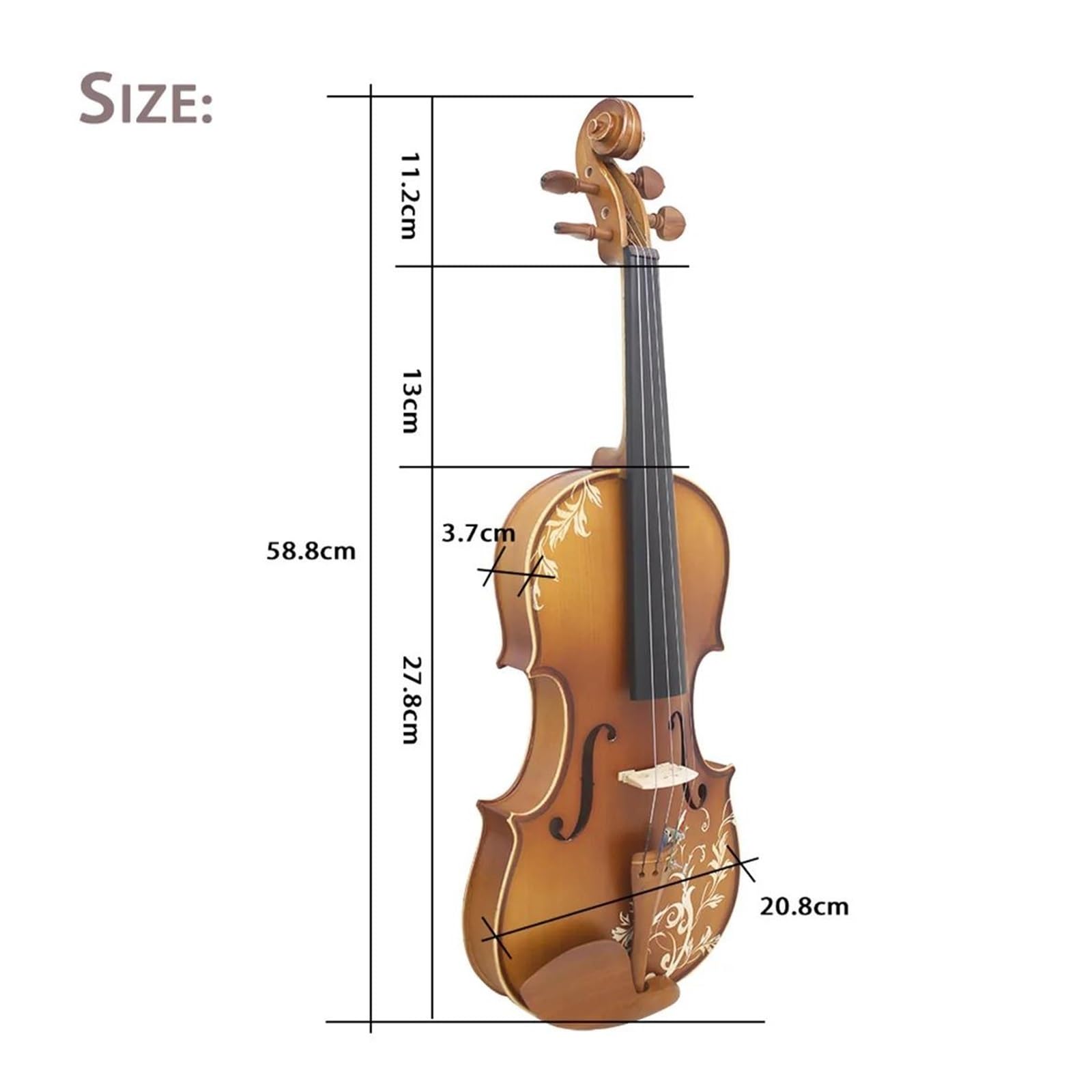 Violino 4/4 Professionale Acustico In Legno Massello Strumento Musicale Per Principianti Con Accessori Violino(2)