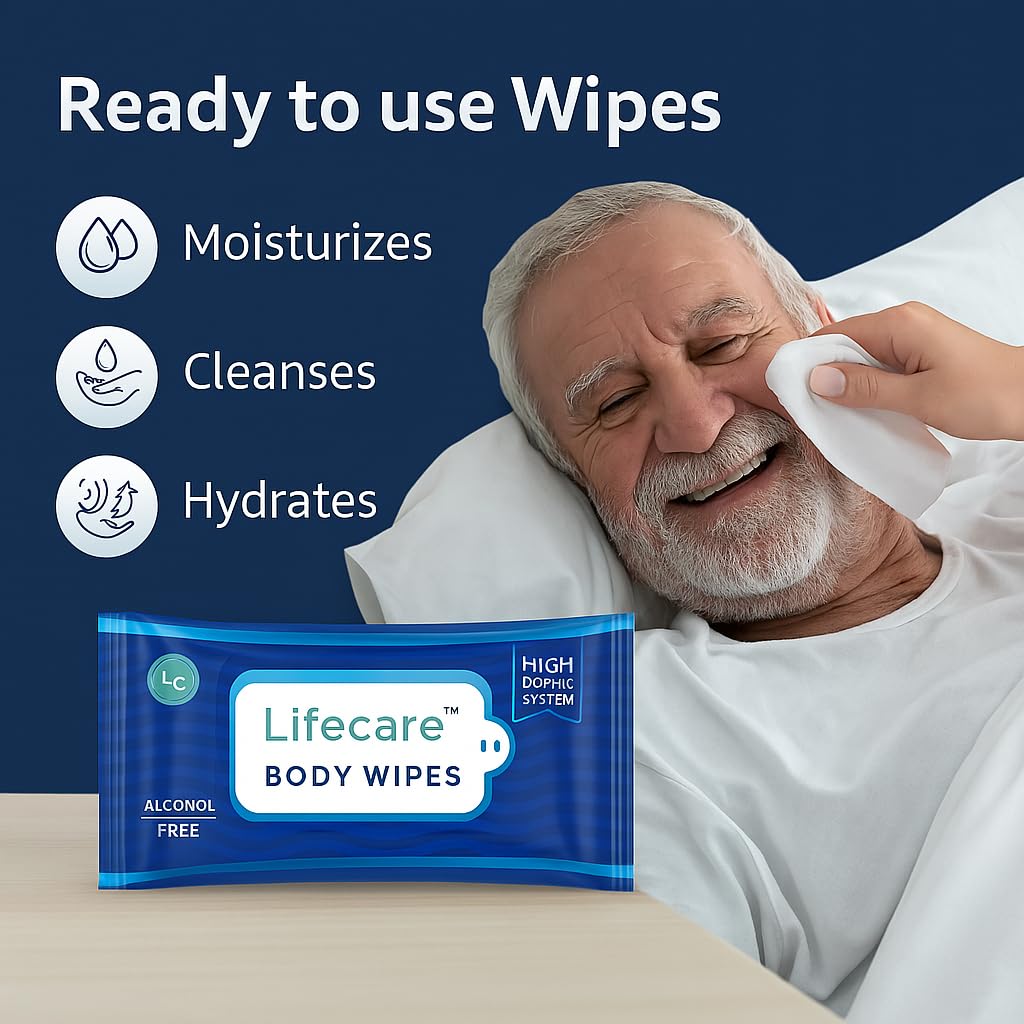 Ank Lifecare Body wet wipes for men and women| Big size(32cmx32cm) - for All skin type| Cleansing and Moisturises Natural Antibacterial PACK OF 1(10 NOS) 2