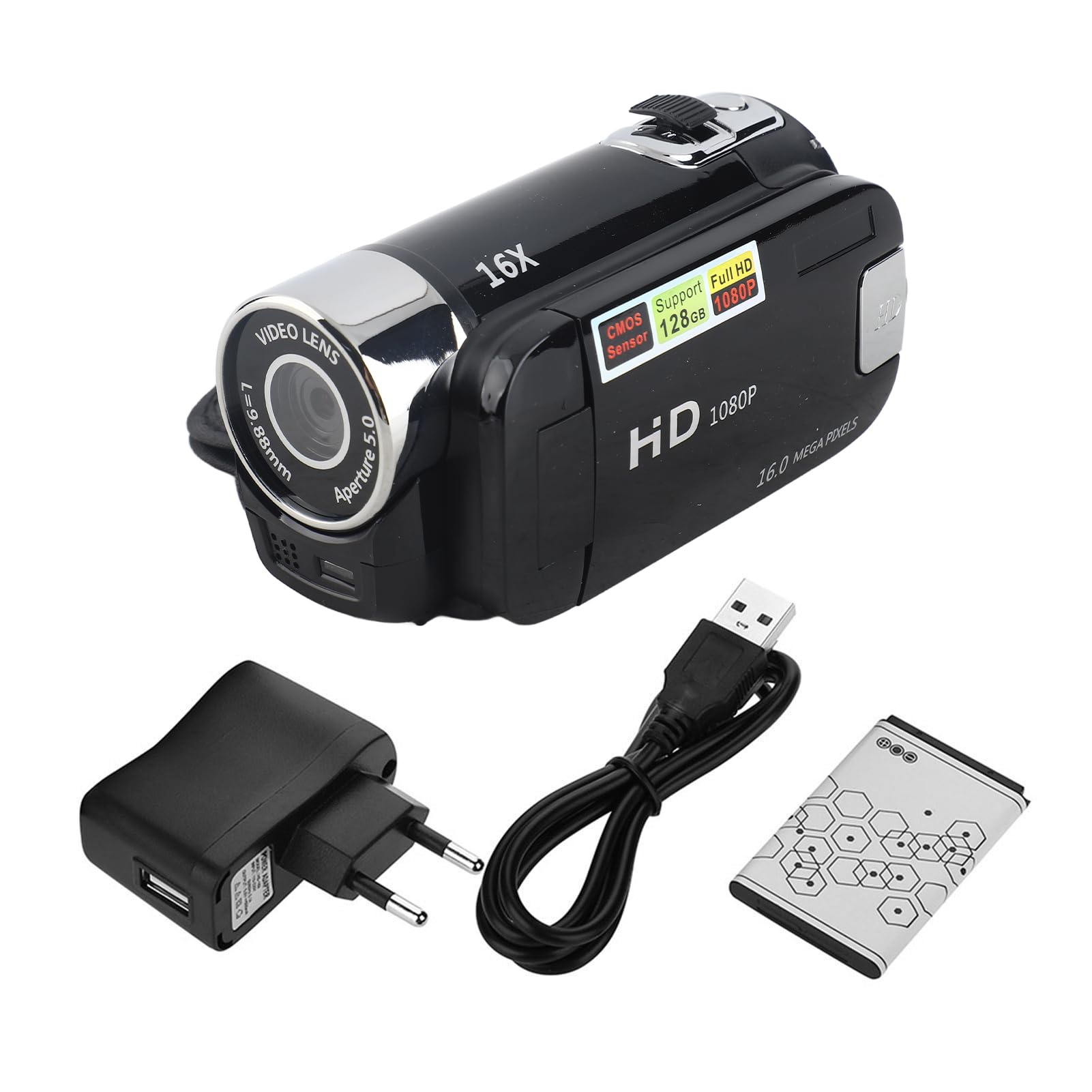 Videocamera Camcorder, Full HD-rotatie 16X High Definition Digitale Camcorder Video DV-camera Vlogging-camerarecorder voor Thuisfeest, Picknick Buitenshuis(Rode EU-stekker Videocamera Camcorder, Full HD-rotatie 16X High Definition Digitale Camcorder Video DV-camera Vlogging-camerarecorder voor Thuisfeest, Picknick Buitenshuis(Rode EU-stekker