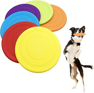 6 Pack Dog Flying Disc,Dogs Training Interactive Toys,Lightweight Floating Saucer for Small to Medium Dog Outdoor Sport