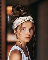 Vista 69 de Huachi Diademas para mujer con nudos torcidos, bandas elásticas bohemias para el cabello, antideslizantes, para niñas, turbante entrecruzado, liso