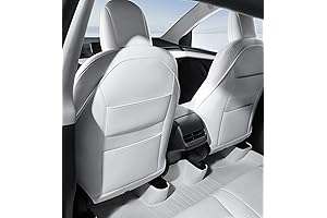 STARFLY 2024 Tesla Model 3/Y White Leather Seat Back Protector for Kids