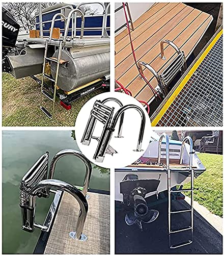 Escalera de barco de 4 peldaños de acero inoxidable miniatura 7