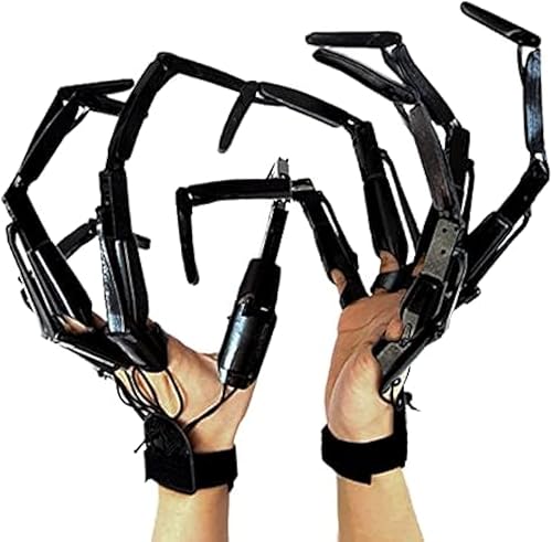 1 par de dedos articulados de Halloween, equipo de utilería para festivales, cosplay, extensor de garras de hueso esquelético realista con