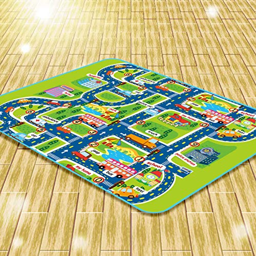 Willonin Carpet Tapis de Jeu, Lavable, pour la Chambre, Tapis Circuit Voiture, Tapis Voiture, Tapis Voiture Enfant de Haute Qualité