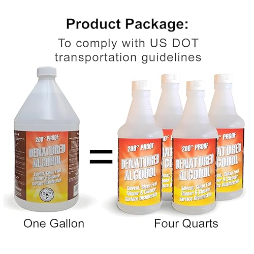 Miniatura 2 de Quality Chemical 's Alcohol desnaturalizado a prueba de 200 a prueba de alcohol etílico - para limpieza, 1 galón (128 onzas)