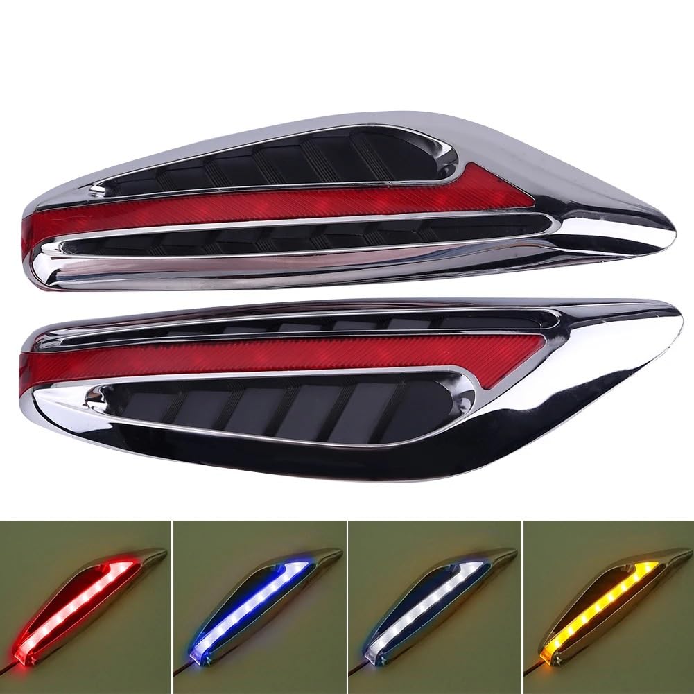 1 paire de feux direction lampe latérale DC12V lame forme Auto voiture LED latéraux marqueur(Rouge)