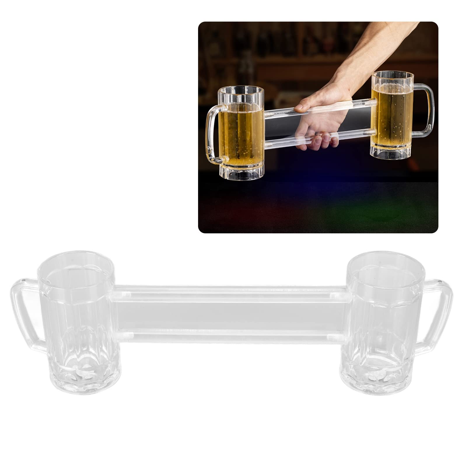 Amazon.co.jp: ハンドル付きビールジョッキ アクリル スタイングラス