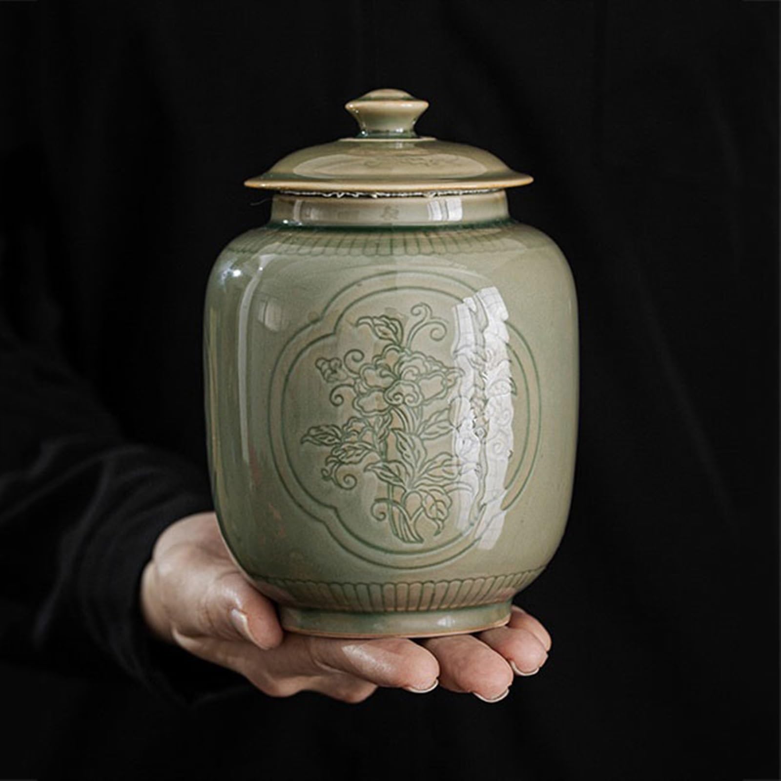 Puszka na herbatę Celadon Herbata Pojemnik na herbatę Uszczelniony pojemnik do przechowywania herbaty w domu Słoik do przechowywania Organizer dla seniorów Vintage pojemniki kuchenne