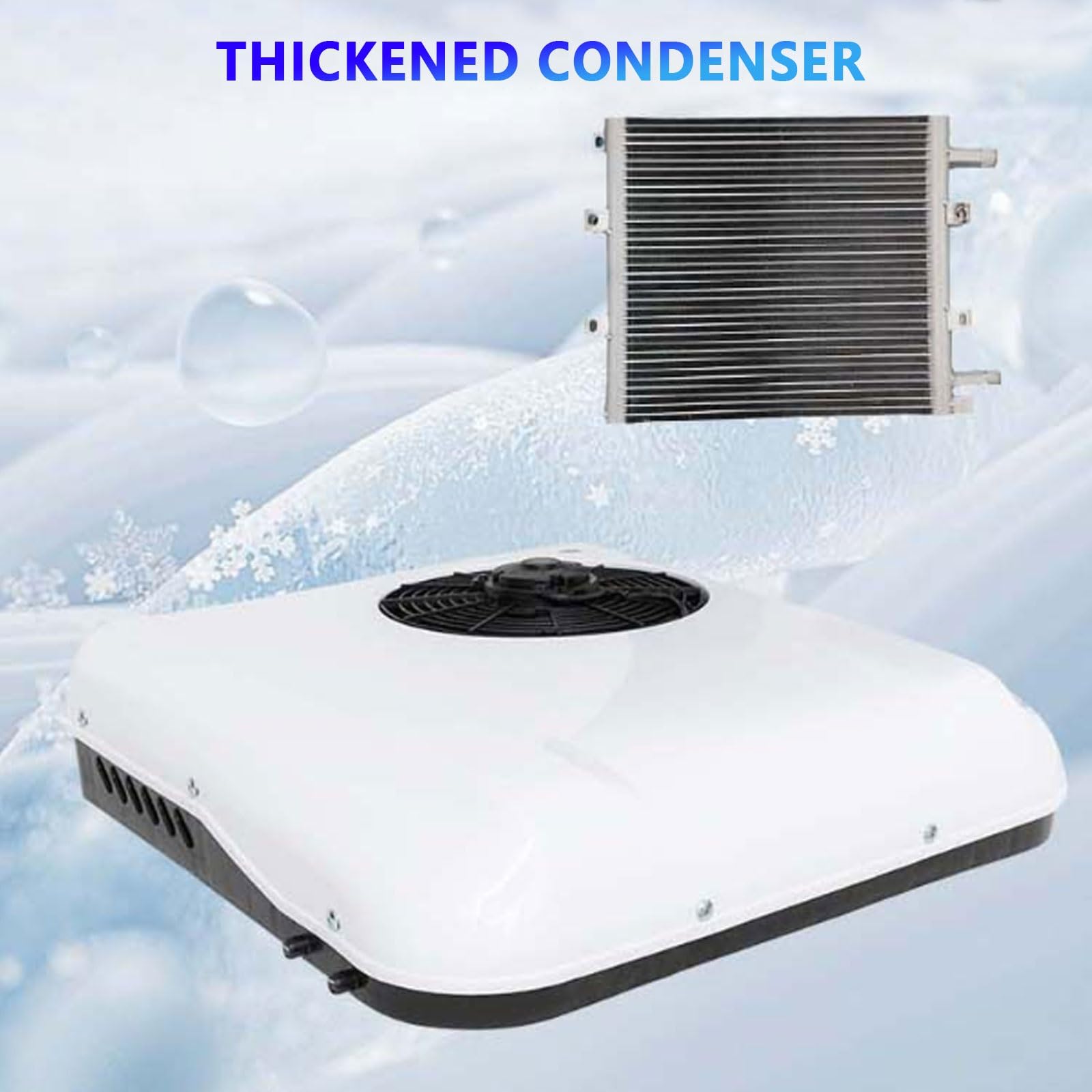 Climatiseur de Toit 12 V/24 V pour Camping-Cars, Camping-Cars caravanes de Voyage, unité sans Conduit Facile à Installer, Pompe à Chaleur Refroidissement Rapide avec télécommande