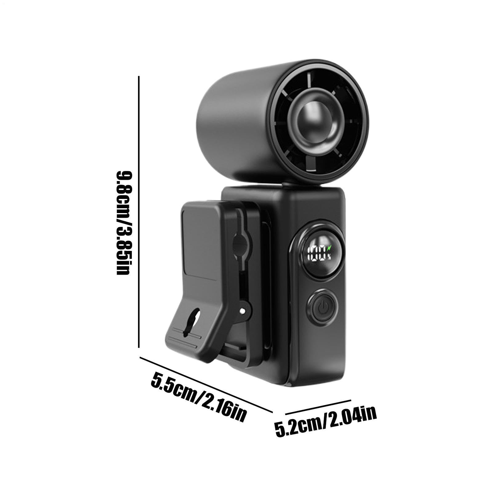Ventilatore per auto, rotazione a 360 gradi, ricaricabile, display a LED, portatile, ventilatore con clip, per adulti, studenti, viaggi, auto, guida, campeggio, spiaggia all'aperto