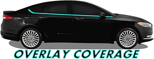 Miniatura 2 de SlickMod Revestimiento de vinilo opaco cromado para Ford Fusion Hybrid S SE 2013-2020 (negro brillante)