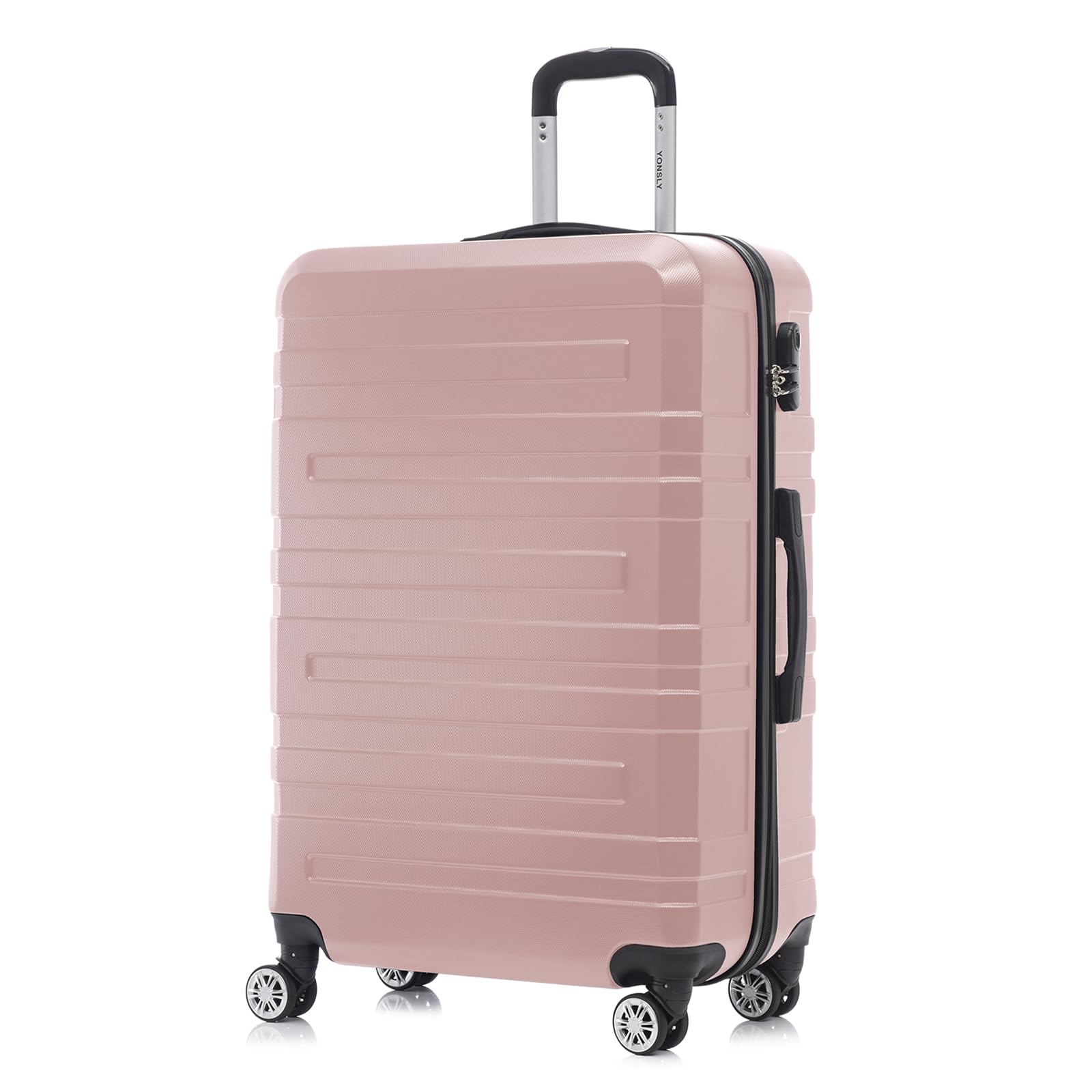 YONSLY Trolley Koffer Set, Reisekoffer, Rollkoffer Handgepäck, Kabinkoffer Suitcase, Gepäckset mit 360° Rollen, Hartschalenreisekoffer, Zahlenschloss, Gummigriff