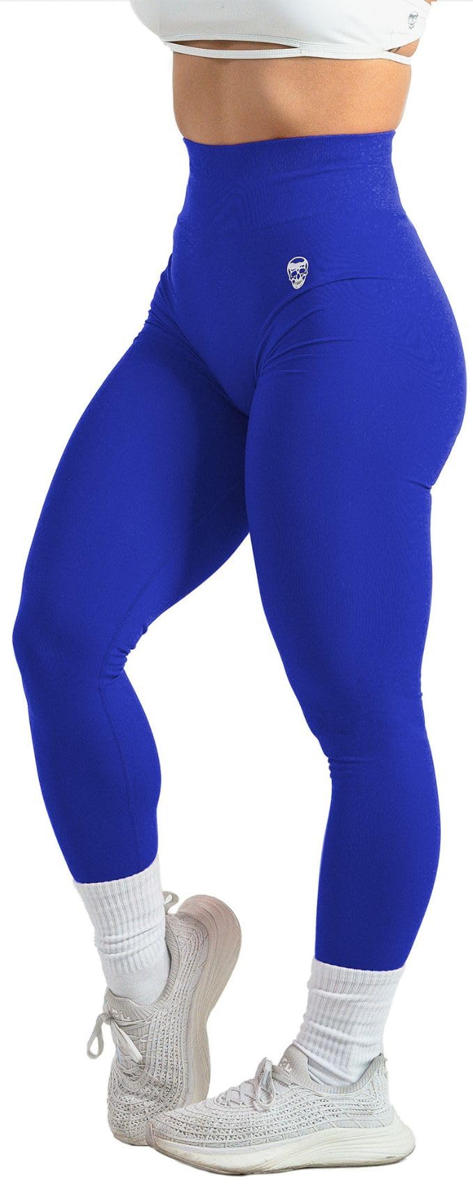 Gymreapers Infinity Seamless Workout Leggings for Women High Waist Seamless Leggings for Exercise Running Active Yoga Pants Electric Blue