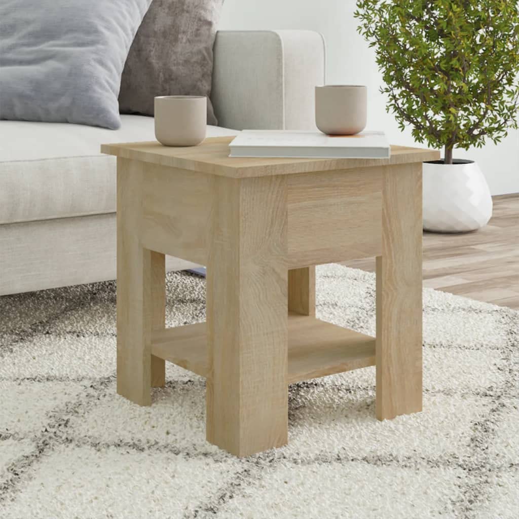 Coffee Table Side Table Wooden 1 Partition It is Suitable for LivingRoom Balcony Room Home Office Study Room