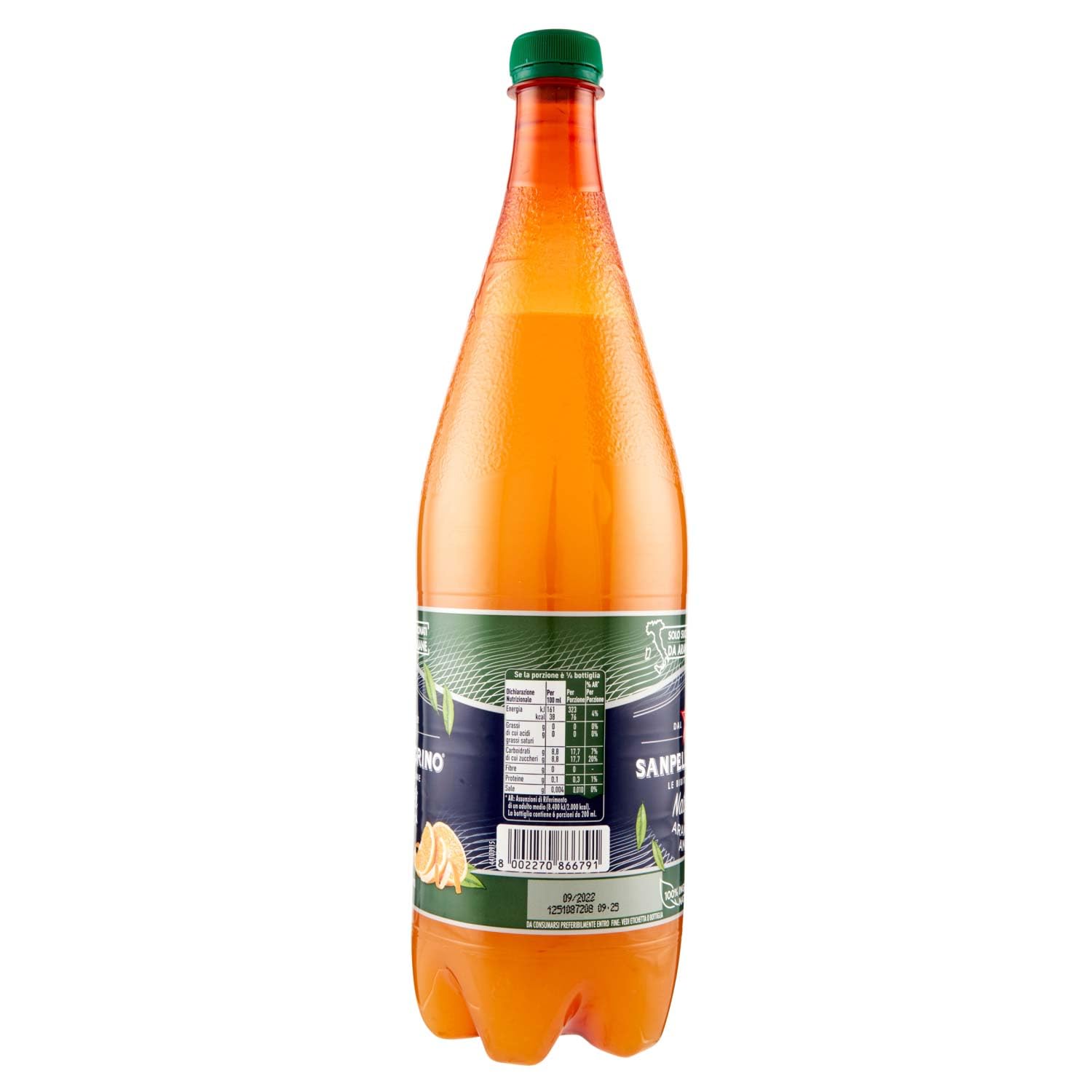 San Pellegrino - Bebida italiana amarga de naranja de Sevilla, 1,25 l, contiene un 20% de naranja real, sin gluten