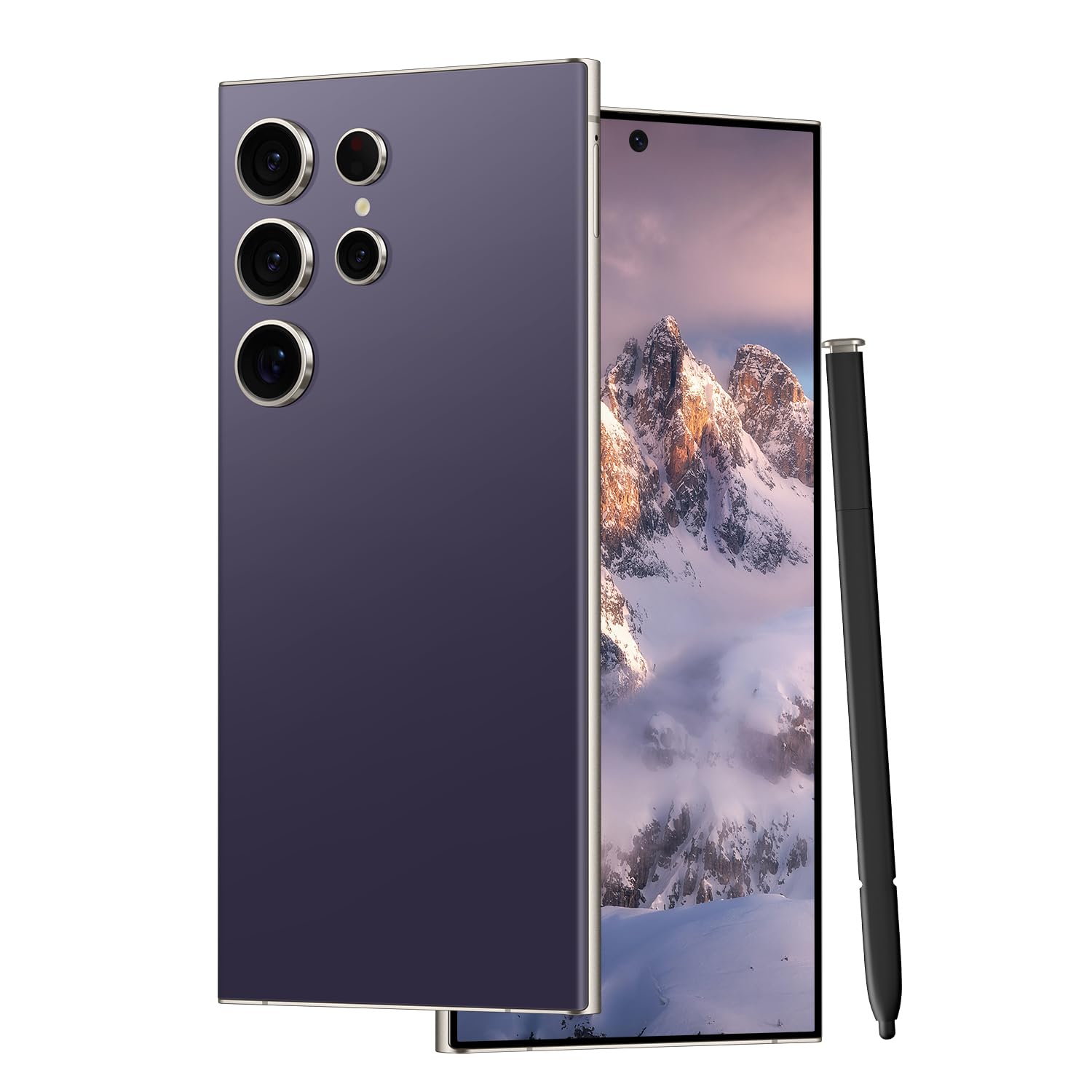 Unlocked Cell Phones C24 Ultra Smartphone Android 13 Phones 8GB+256GB/6.8" HD Screen/Dual SIM/108MP+48MP Camera/6800 mAh/Built-in Pen (Violet)